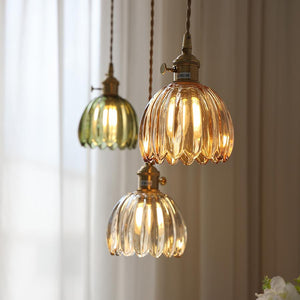 Modern Retro Glass Flower Pendant Light