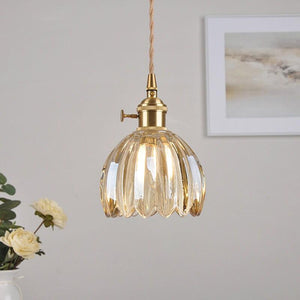 Modern Retro Glass Flower Pendant Light