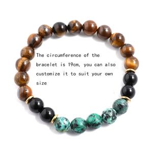 108 Bead Mala Necklace With Tassel Tiger Eye Onyx Turquoise 1005002093814530-Knotted Set