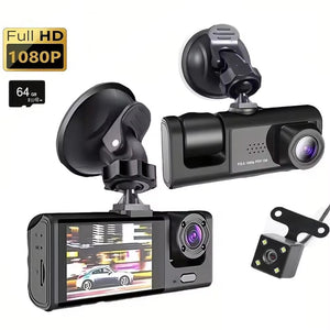 1080P Three Camera Dash Cam With Ir Night Vision Loop Recording 1005008781966705-Y30B-no card