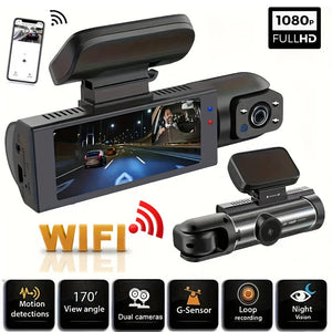 1080P Wifi Dual Lens Dash Cam With Night Vision And Loop Recording 1005007938238051-Dash Cam-No SD Card