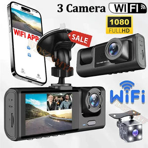 1080P Wifi Three Lens Car Dash Cam With Front Rear Inside 1005009844997448-X85-WIFI-3CAM-NONE