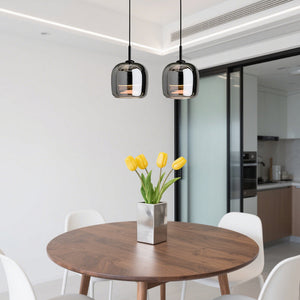 Glarefusion Modern Black Glass Pendant Light
