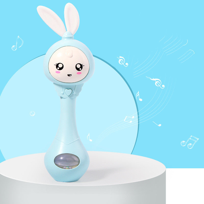 Baby Music Flashing Teether Rattle With Rabbit Hand Bells Mobile For Newborn 0-12M
