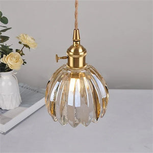 Modern Retro Glass Flower Pendant Light