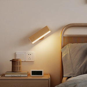 Modern Wooden Rotatable Wall Light