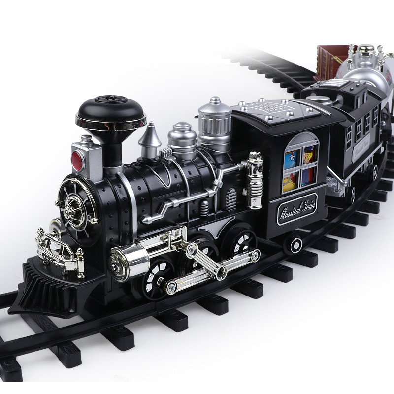 Remote Control Train Set With Smoke, Sound And Light, Rc Train Toy Under Christmas Tree, Toy Train Set For Under Christmas Tree