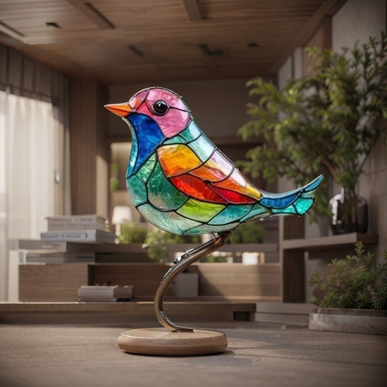 Glarefusion Chic Acrylic Painted Bird Table Decoration