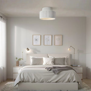 Glarefusion Vintage Cream Style Drum Ceiling Lamp