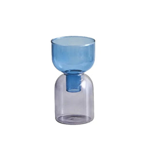 2 Piece Mini Glass Terrarium Vases For Hydroponic Plant Decor 1005005937039100-YellowGreen Set