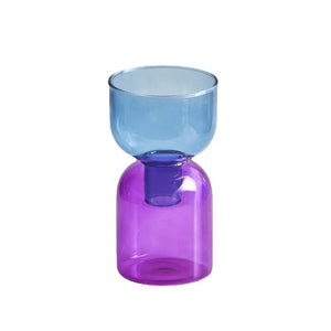 2 Piece Mini Glass Terrarium Vases For Hydroponic Plant Decor 1005005937039100-YellowGreen Set