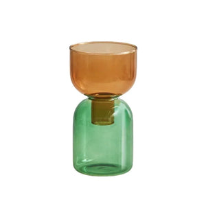 2 Piece Mini Glass Terrarium Vases For Hydroponic Plant Decor 1005005937039100-YellowGreen Set