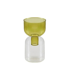 2 Piece Mini Glass Terrarium Vases For Hydroponic Plant Decor 1005005937039100-YellowGreen Set