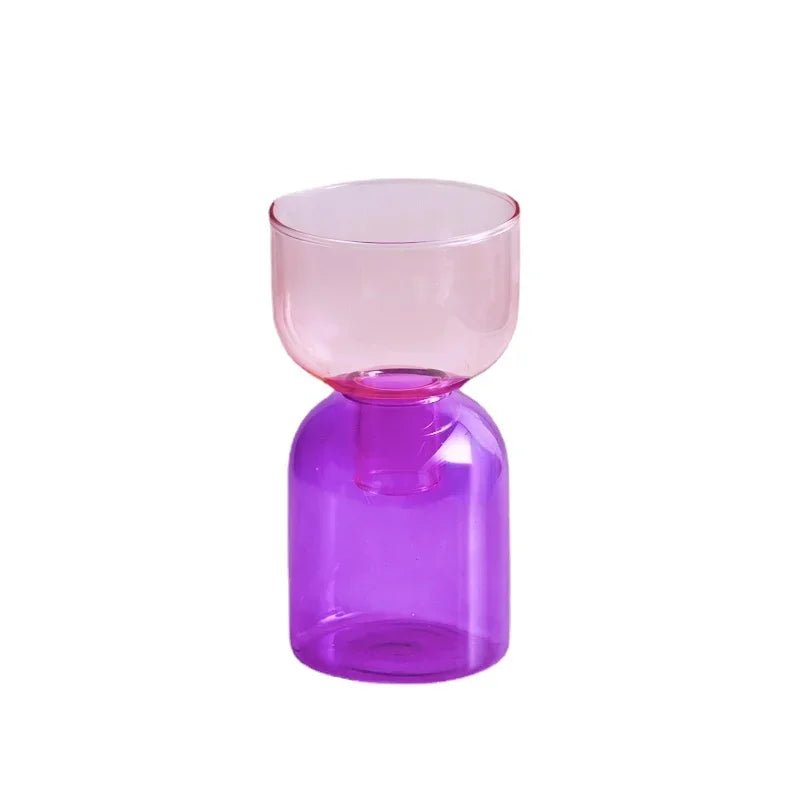 2 Piece Mini Glass Terrarium Vases For Hydroponic Plant Decor 1005005937039100-YellowGreen Set