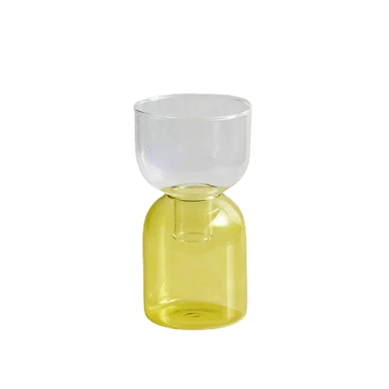 2 Piece Mini Glass Terrarium Vases For Hydroponic Plant Decor 1005005937039100-YellowGreen Set