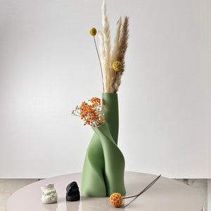 2 Piece Modern Double Plastic Dried Flower Vase Set For Home 1005009116145358-Black