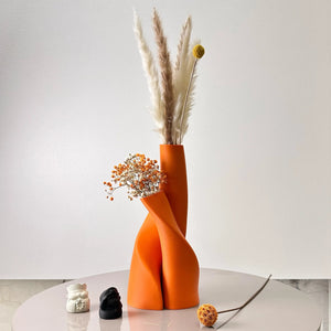 2 Piece Modern Double Plastic Dried Flower Vase Set For Home 1005009116145358-Black