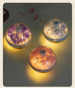 270Ml Usb Rechargeable Ultrasonic Humidifier With Led Light Flower Design 1005005870231987-Purple