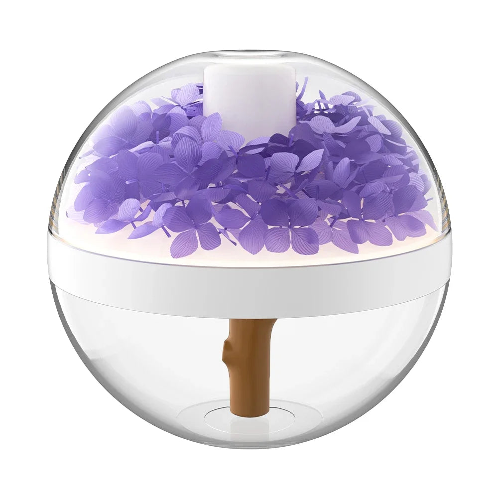 270Ml Usb Rechargeable Ultrasonic Humidifier With Led Light Flower Design 1005005870231987-Purple