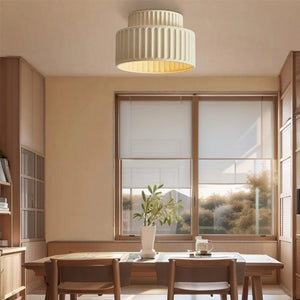 Glarefusion Vintage Cream Style Drum Ceiling Lamp