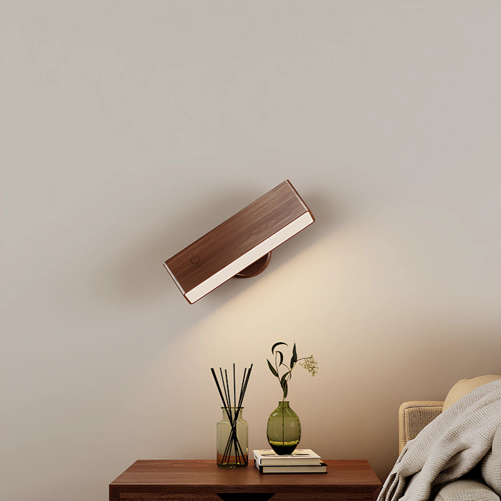 Modern Wooden Rotatable Wall Light