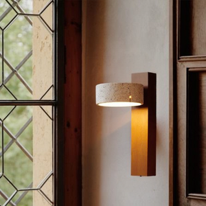 Off-White Travertine Wall Lamp