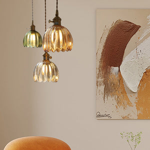 Modern Retro Glass Flower Pendant Light