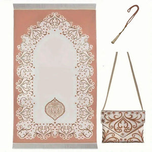 3 Piece Muslim Prayer Mat Set With Bag And Beads 1005008404522827-B-03