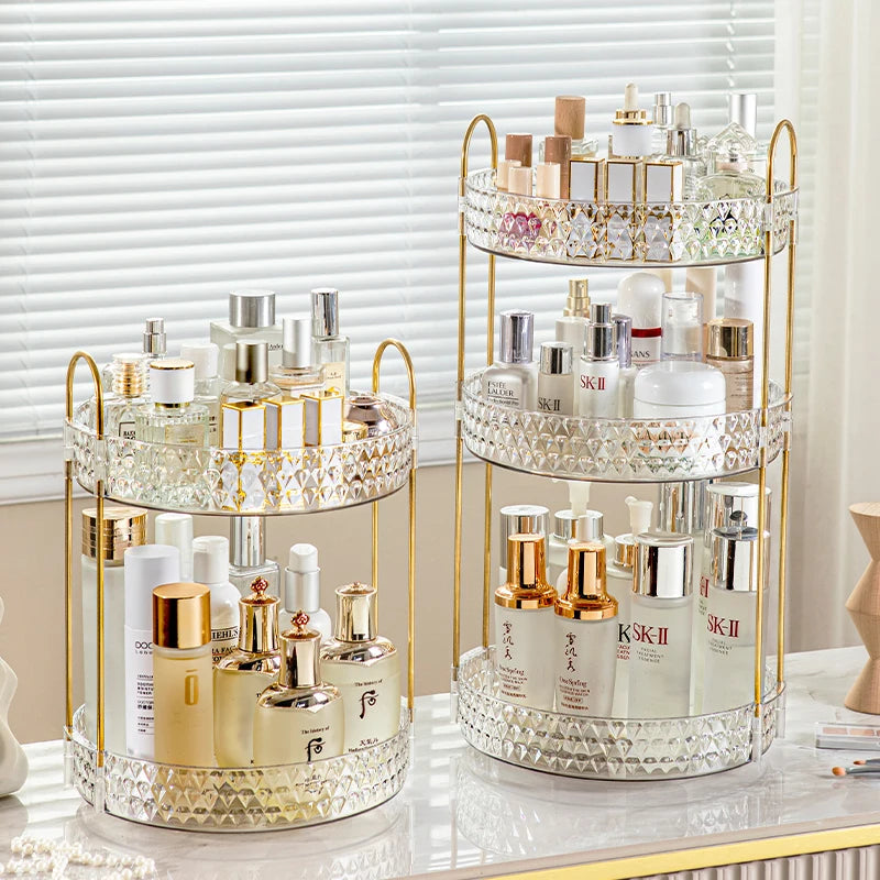 3 Tier 360° Rotating Clear Diamond Cosmetic Organizer Valentines Gifts For Her 1005010089126622-3-layer