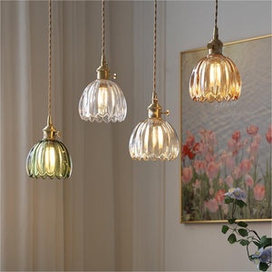 Modern Retro Glass Flower Pendant Light