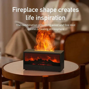 3D Flame Aromatherapy Humidifier With Remote Control And Mood Lighting 1005008077584568-WHITE