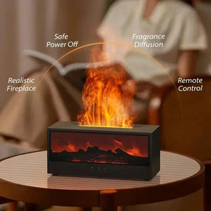 3D Flame Aromatherapy Humidifier With Remote Control And Mood Lighting 1005008077584568-WHITE