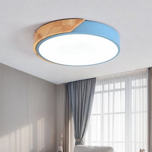 Glarefusion LED Modern Ultra Thin Wood Ceiling Light