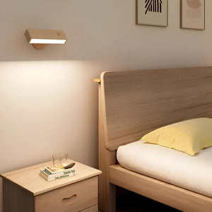 Modern Wooden Rotatable Wall Light
