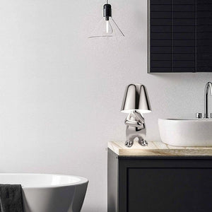 Glarefusion Cute Gold Man Statue LED Table Lamp