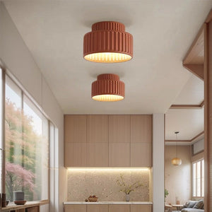 Glarefusion Vintage Cream Style Drum Ceiling Lamp