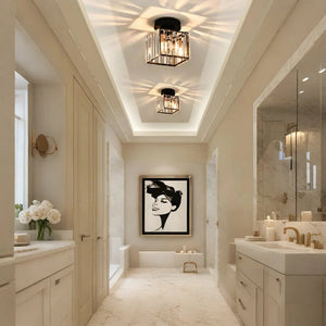 GlareFusion Modern Nordic Crystal Glass LED Ceiling Light