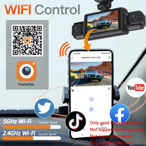 4 Channel Wifi Dash Cam 1080P With Night Vision Recording 1005009230511909-Hardwire kit-64G Card