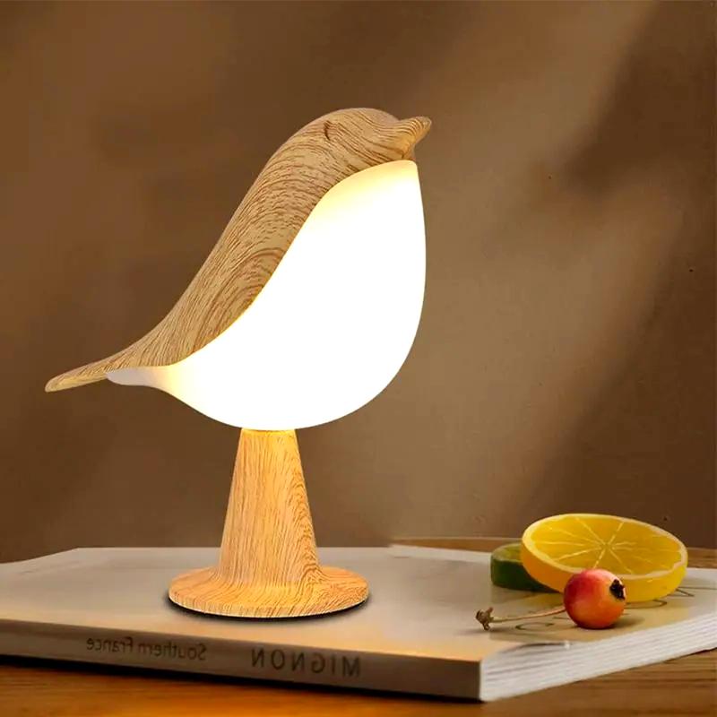 Glarefusion Chic Wooden Bird Table Lamp