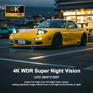 4K Wifi Mini Front Dash Cam With Night Vision Parking Monitor 1005008812410281-4K DVR Hardwire kit-128G