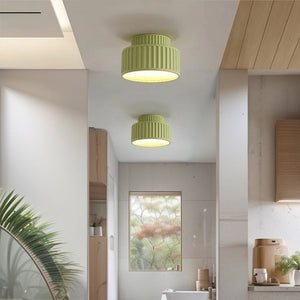 Glarefusion Vintage Cream Style Drum Ceiling Lamp