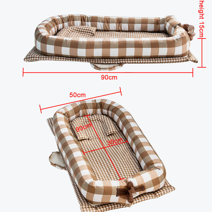 Portable Baby Bassinet Lounger for Co-Sleeping Newborn Cri, Portable Baby Travel Bed, Soft Cotton Toddler Bed