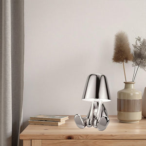 Glarefusion Cute Gold Man Statue LED Table Lamp