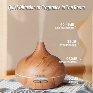 500Ml Ultrasonic Essential Oil Diffuser With Remote Control And 7 Colors 1005005230244904-Light Wood 500ml-EU Adapter