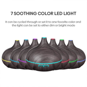 500Ml Ultrasonic Essential Oil Diffuser With Remote Control And 7 Colors 1005005230244904-Light Wood 500ml-EU Adapter