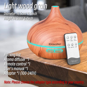 500Ml Ultrasonic Essential Oil Diffuser With Remote Control And 7 Colors 1005005230244904-Light Wood 500ml-EU Adapter