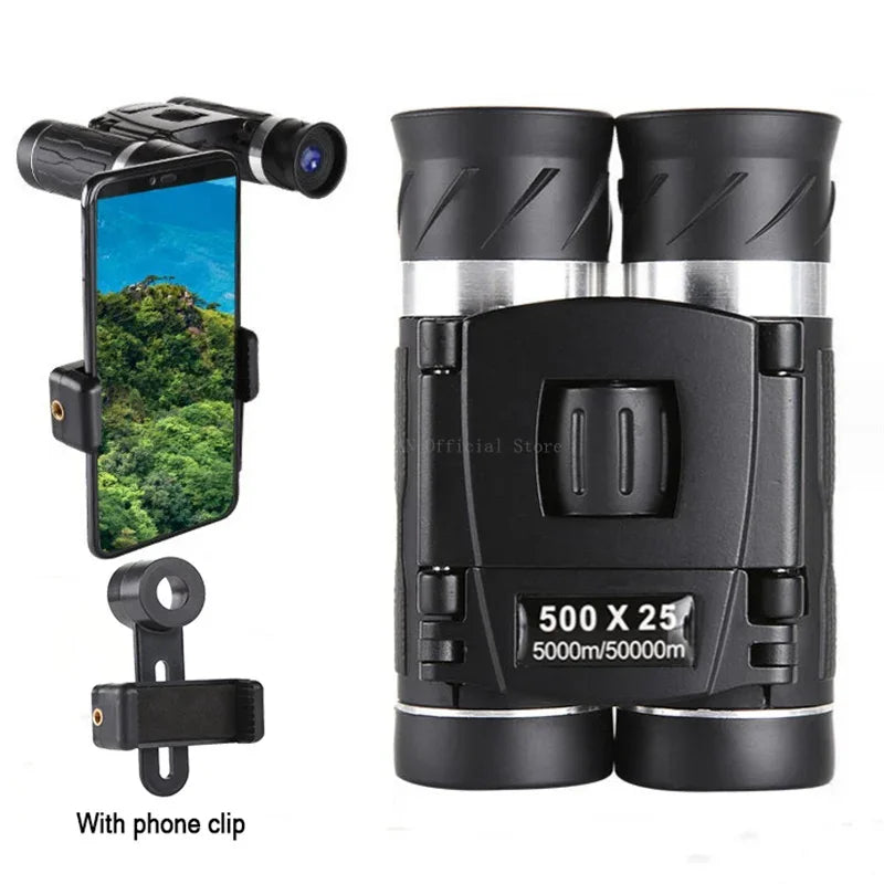 500X25 Compact Waterproof Binoculars With Bak4 Prism And Central Focus 1005006749140522-Black Set