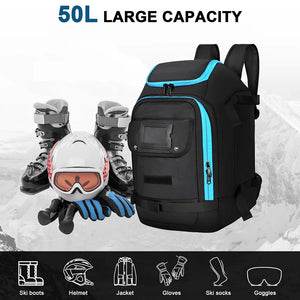 50L Waterproof Ski Backpack Boot Bag With Helmet And Gear Storage 1005008626528302-al