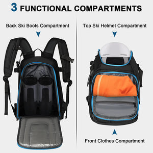 50L Waterproof Ski Backpack Boot Bag With Helmet And Gear Storage 1005008626528302-al