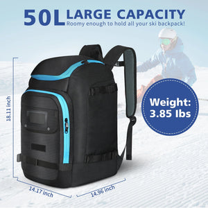 50L Waterproof Ski Backpack Boot Bag With Helmet And Gear Storage 1005008626528302-al